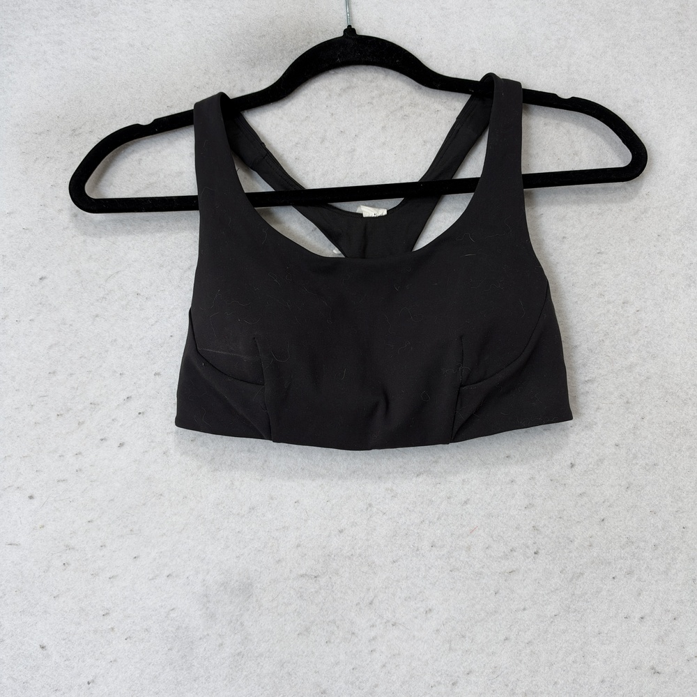 Lululemon Sports Bra Womens 6 Black Scoop Neck Racerback Lined Yoga Athletic Top